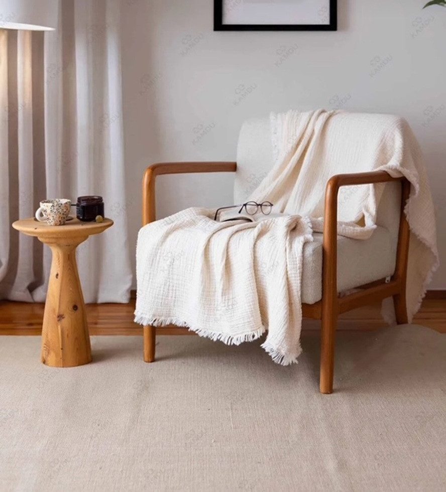 Plaid Musselin Plaids aus Biobaumwolle, Musselin Welt, Kuschelige sanft weiche Bio-Musselin