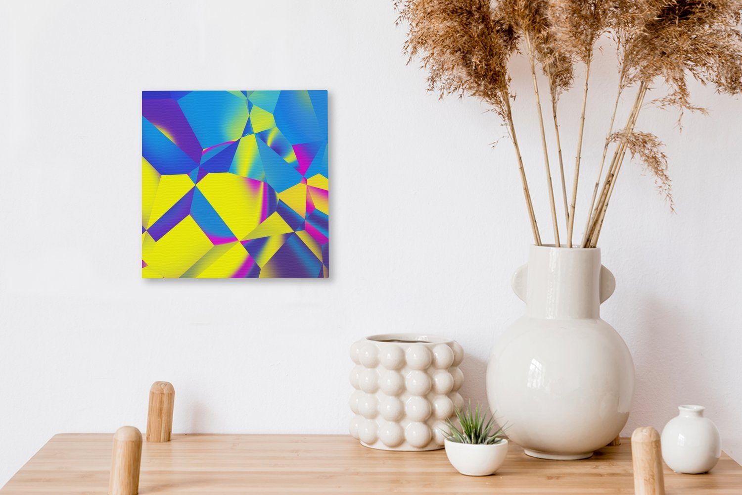 Ein Hintergrund einer mit Schlafzimmer Leinwand (1 für Wohnzimmer Rautenstruktur, St), Bilder abstrakter Leinwandbild OneMillionCanvasses®