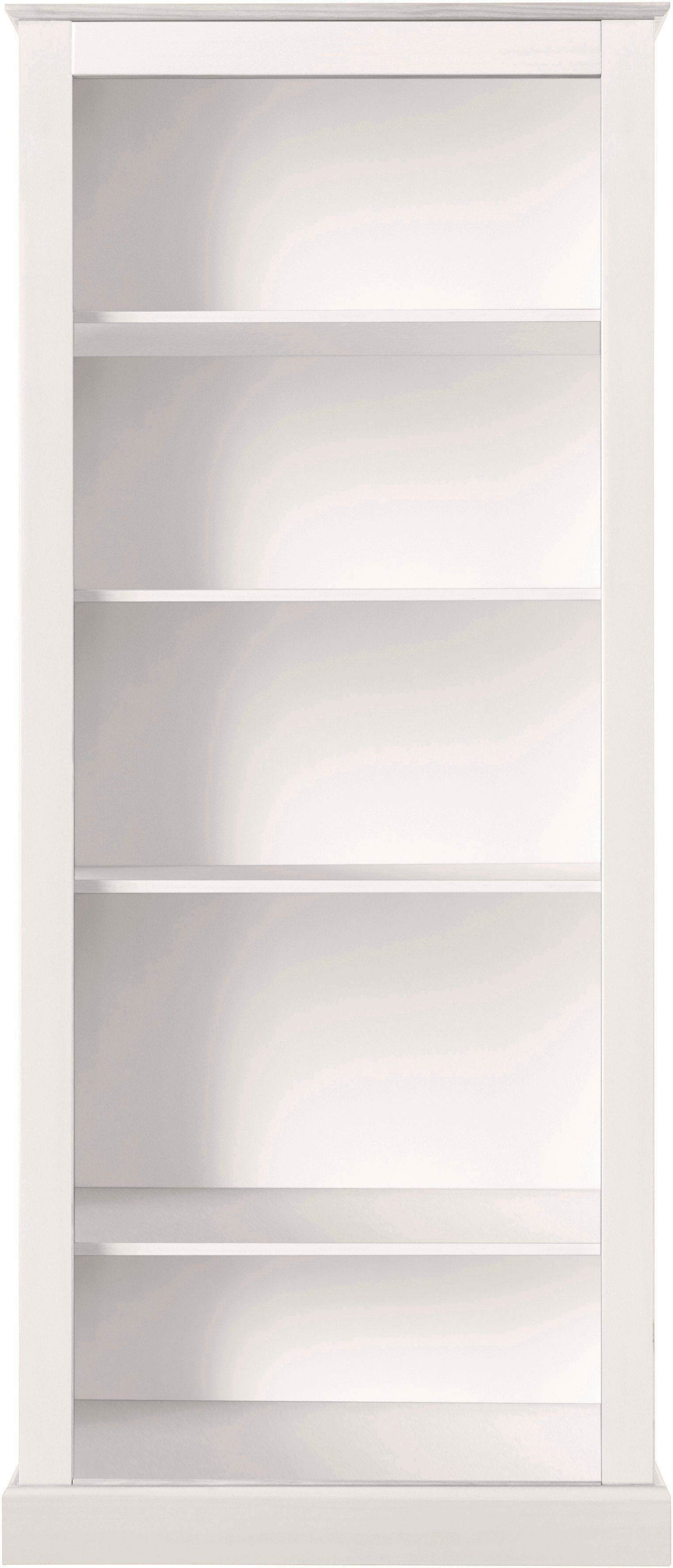 Home affaire Bücherregal Liotta, Kiefernholz mit weiß verstellbare 4 massivem Einlegeböden, aus