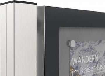 König Werbeanlagen Rahmen Ganzglas-Schaukasten GG 27 - 27 x DIN A4 - Einseitig - 70 mm Bautiefe - Vitrine