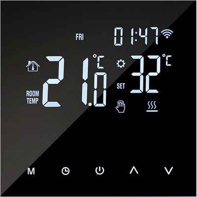 BlingBin Raumthermostat WLAN Thermostat Digital LCD WIFI Touch Display Fußbodenheizung, max. 220 V, elektrisch, (1-St), Fußbodenheizung