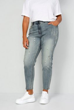 Angel of Style Regular-fit-Jeans 7/8-Jeans Slim Fit Strass-Details 5-Pocket