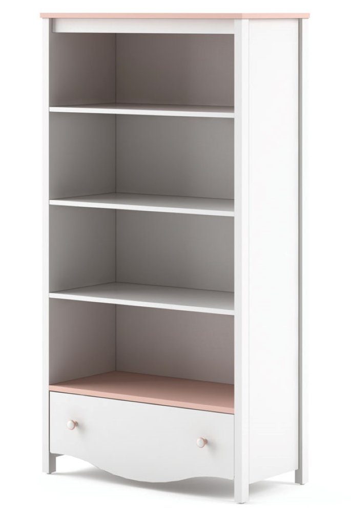 Feldmann-Wohnen Bücherregal Mia, Mia 1-tlg., 85cm weiß / rosa 1 Schublade