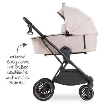 Hauck Kombi-Kinderwagen Vision X Trio Set - Melange Beige, 3in1 Kinderwagen Set mit Babyschale, Babywanne, Sportsitz & Zubehör