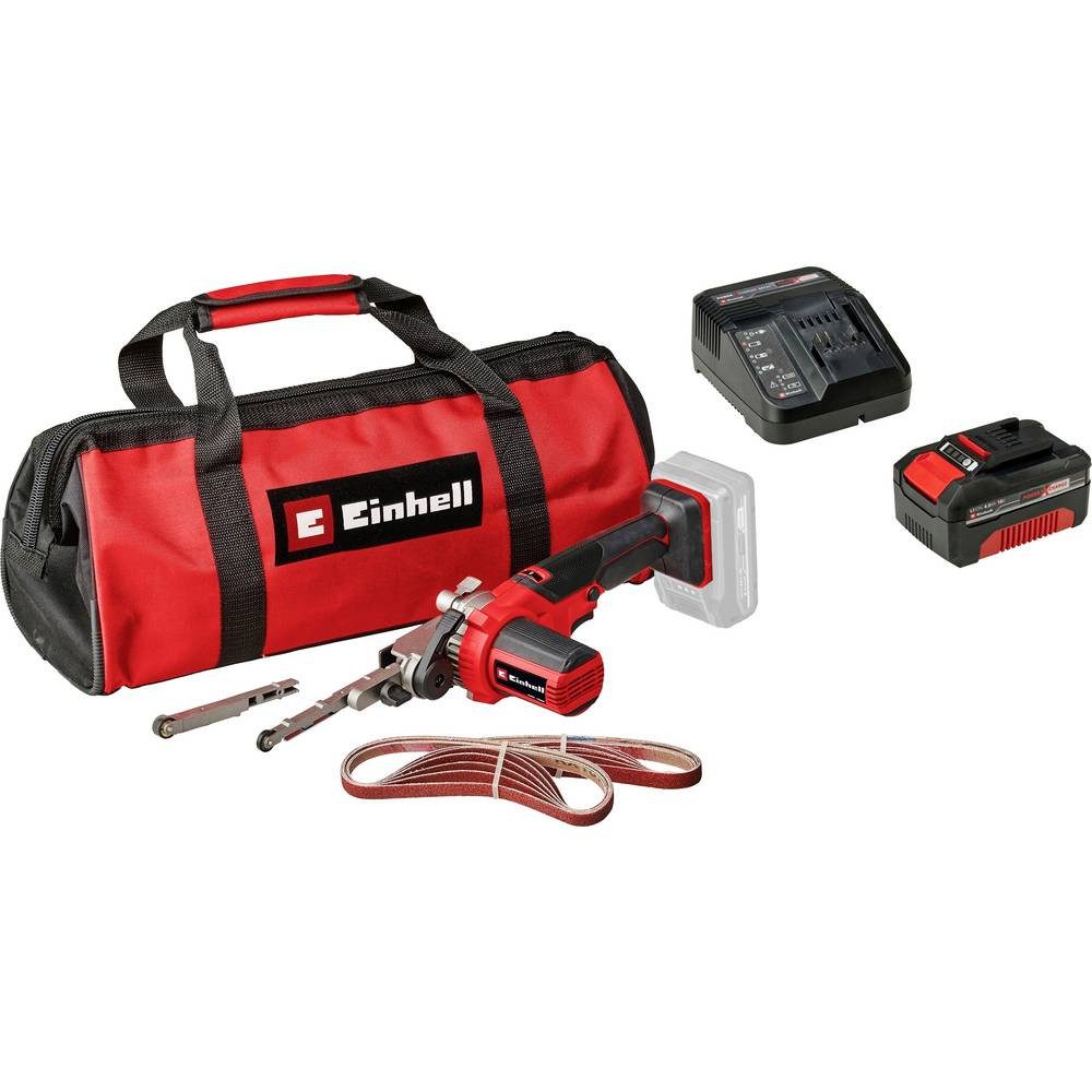 Einhell Bandschleifer Set bestehend aus Akku-Bandfeile TE-BF 18 Li-Solo Akku-Bandfeile und, inkl. Akku, inkl. Ladegerät