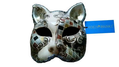 Venezia Originale Verkleidungsmaske Venezianische handgemachte Katzen Karnevalsmaske Deko Venedig Maske, Handgefertigt, Handbemalt, Maskenball, Karneval, Halloween,Katzenmaske