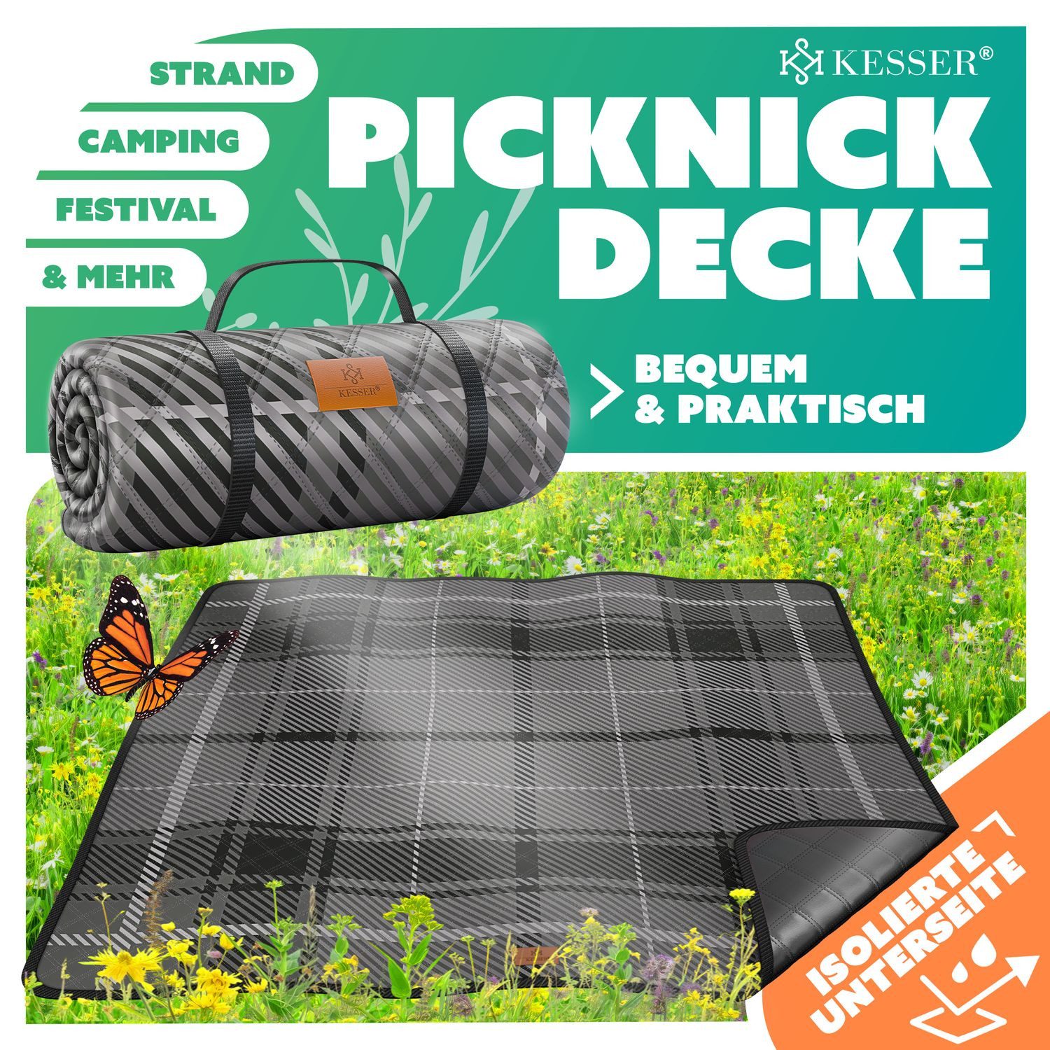 Picknickdecke, KESSER, Stranddecke Outdoor Decke XXL günstig online kaufen