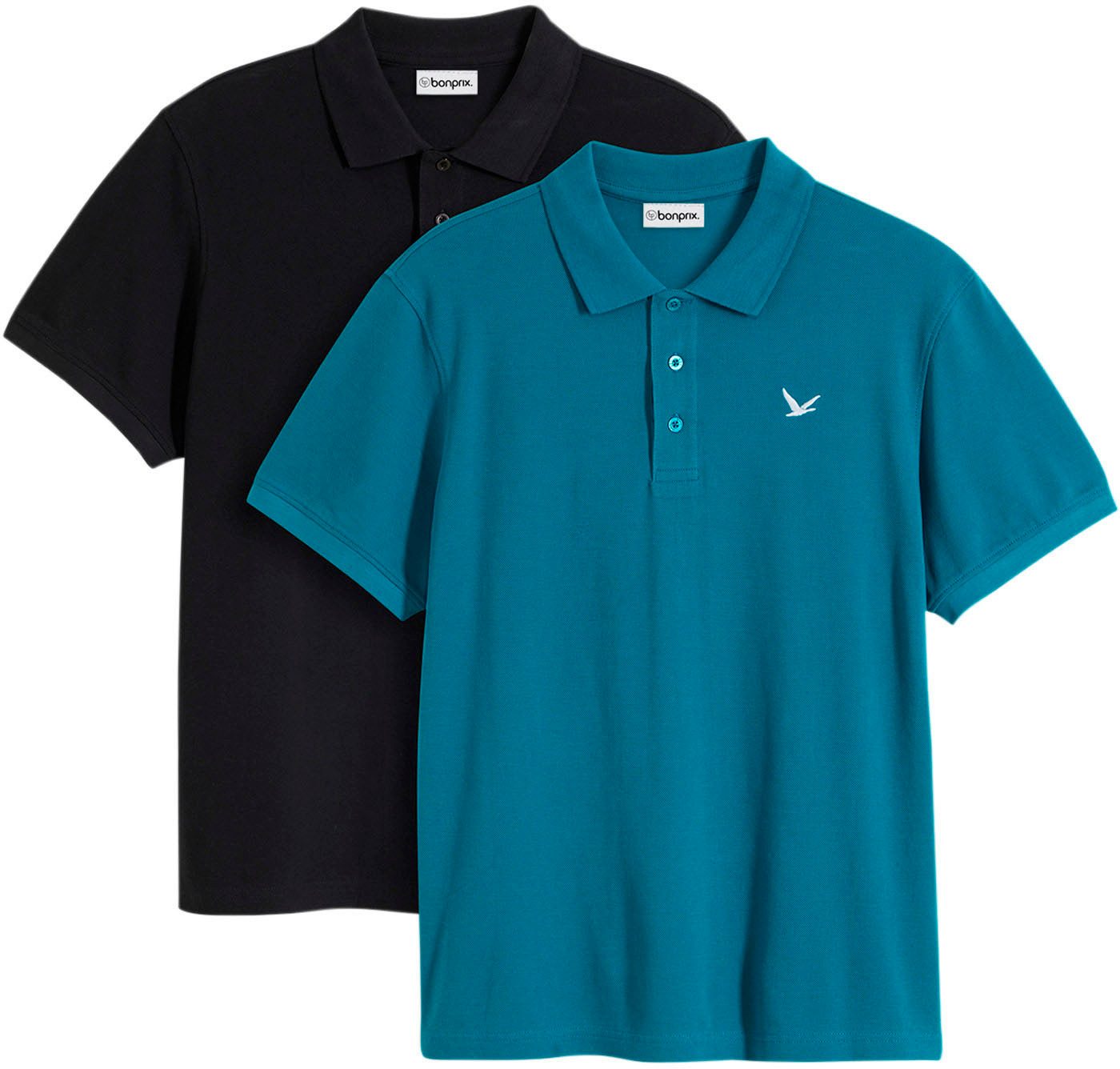 bonprix Poloshirt (Packung, 2-tlg) Regular Fit, Kurzarm, aus Baumwolle, mit günstig online kaufen