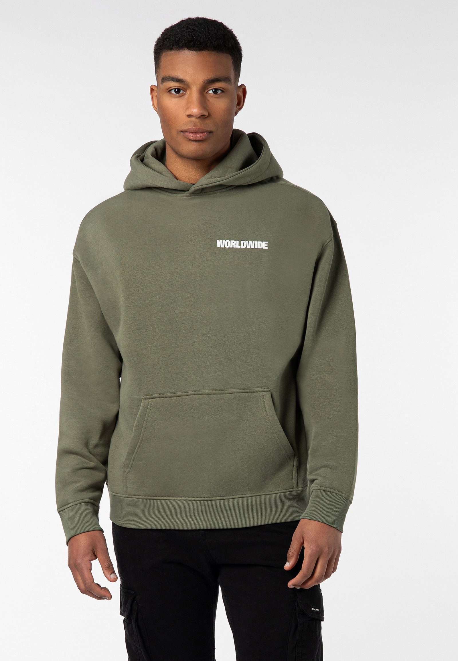 SUBLEVEL Hoodie Herren Kapuzenpullover Worldwide Print Sweater, Kapuzensweatshirt mit Kängurutasche, mit Kapuze