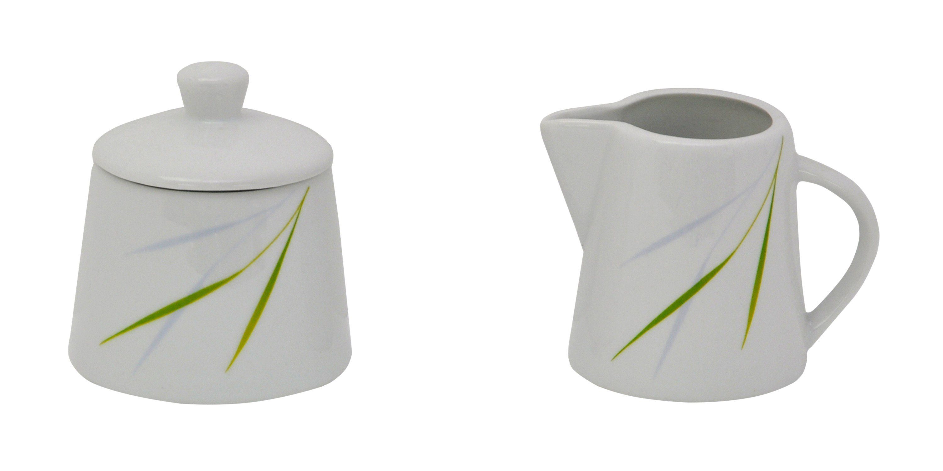 van Well Milch- und Zuckerset 2tlg. Set Milchkännchen 22cl & Zuckerdose 26cl Aviva, Porzellan