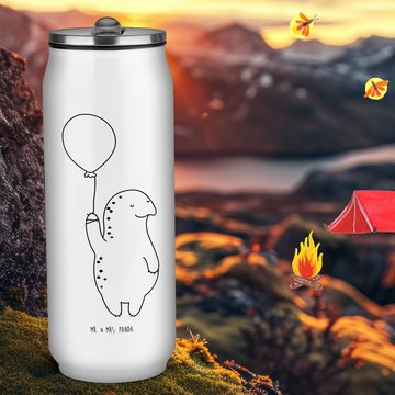 Mr. & Mrs. Panda Isolierflasche Schildkröte Luftballon - Weiß - Geschenk, Getränkedose, Trinkflasche, integrierter Trinkhalm