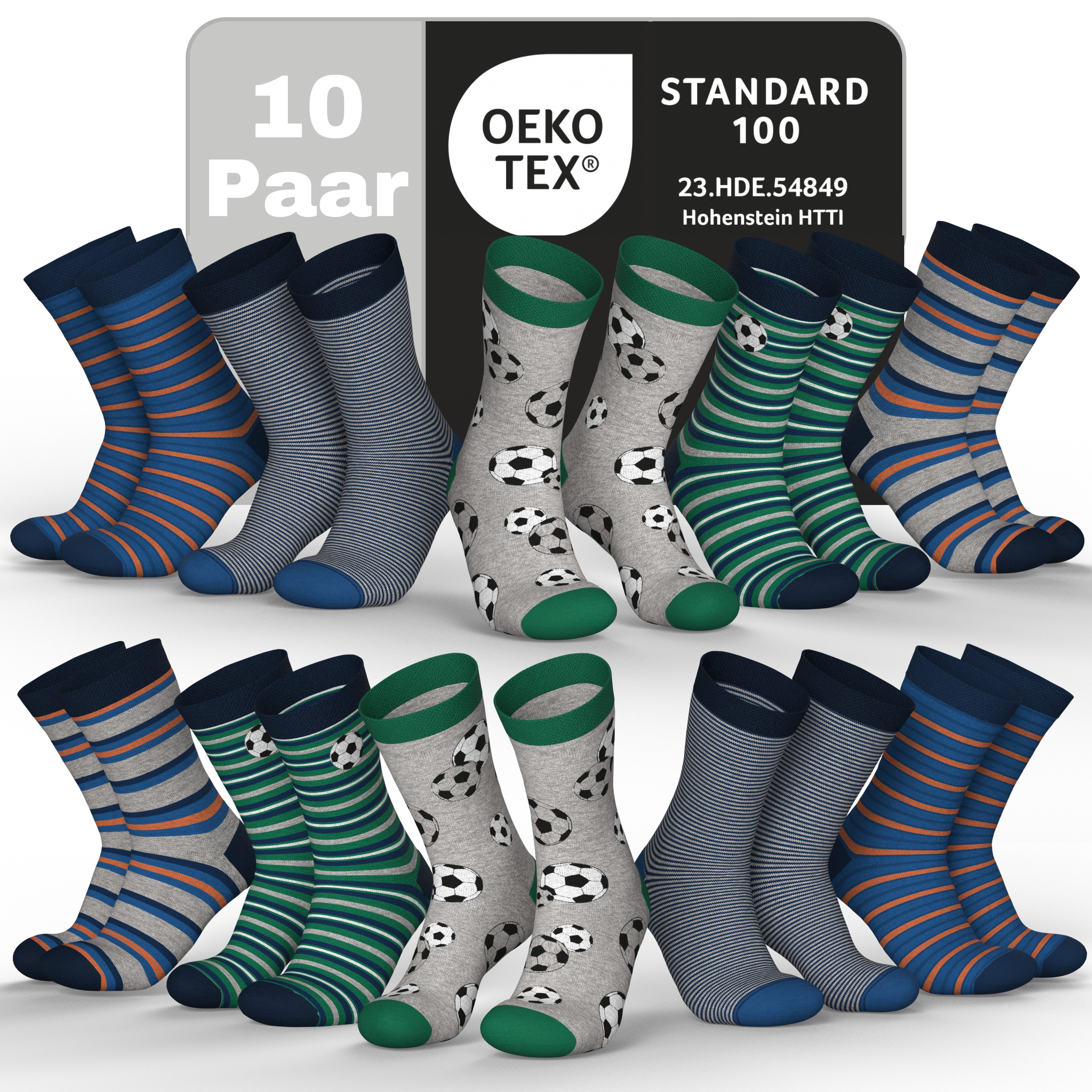 MEDOLY Socken für Kinder (10 Paar) Socken Mädchen & Jungen, aus 72% Baumwolle - ohne einschneidenden Bund