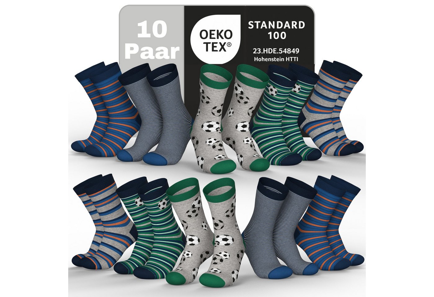 MEDOLY Socken für Kinder (10 Paar) Socken Mädchen & Jungen, aus 72% Baumwolle - ohne einschneidenden Bund