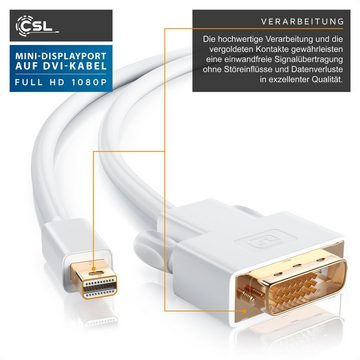 CSL Video-Kabel, Mini DisplayPort, DVI (300 cm), miniDP Monitor Adapter Kabel, für Apple, PC's & Notebooks - 3m