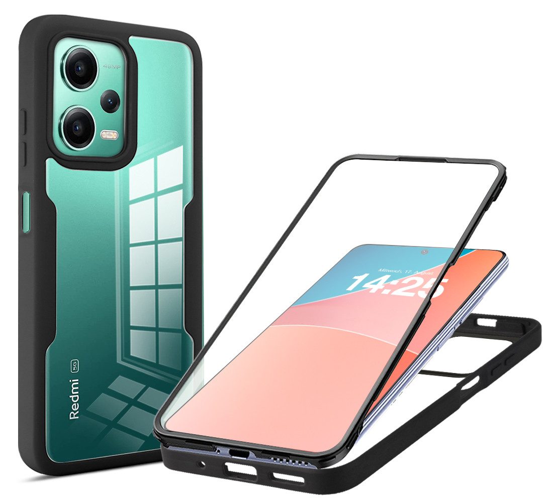 Tec-Expert Handyhülle 360 Grad Hülle für Xiaomi Redmi Note 12 5G 6.79 Zoll, 6.79, Rundum Schutz Cover Case Hülle robust