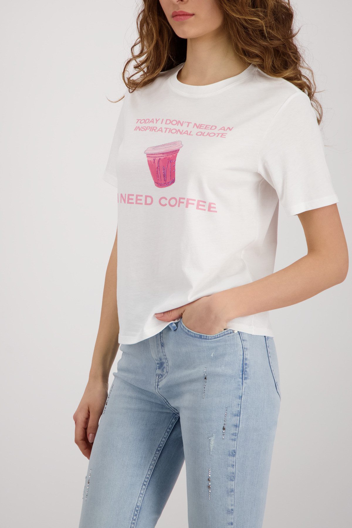 Monari T-Shirt Shirt Coffee to go Regular fit mit Print