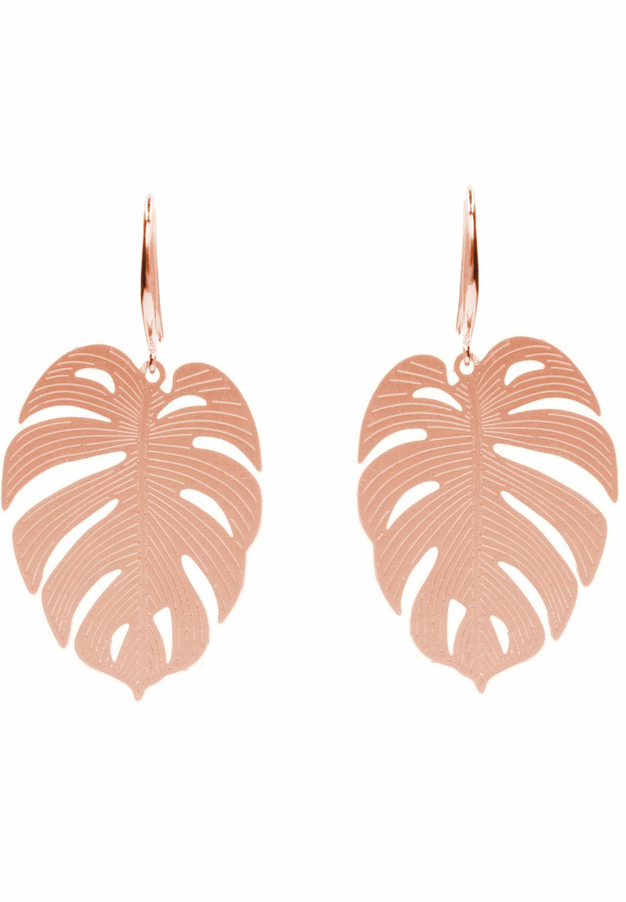 Gemshine Paar Серьги Monstera - Tropische Blätter, Made in Spain
