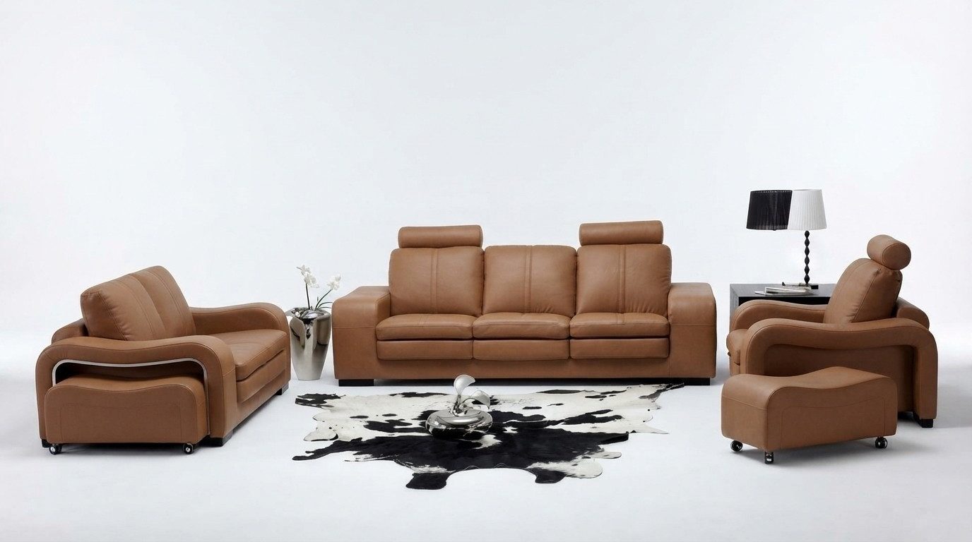 JVmoebel Polstergarnitur Weiße Wohnlandschaft mit modernem Textil-Sofa und robustem Design, (3-tlg., 3+2+1 Sitzer), Made in Europa