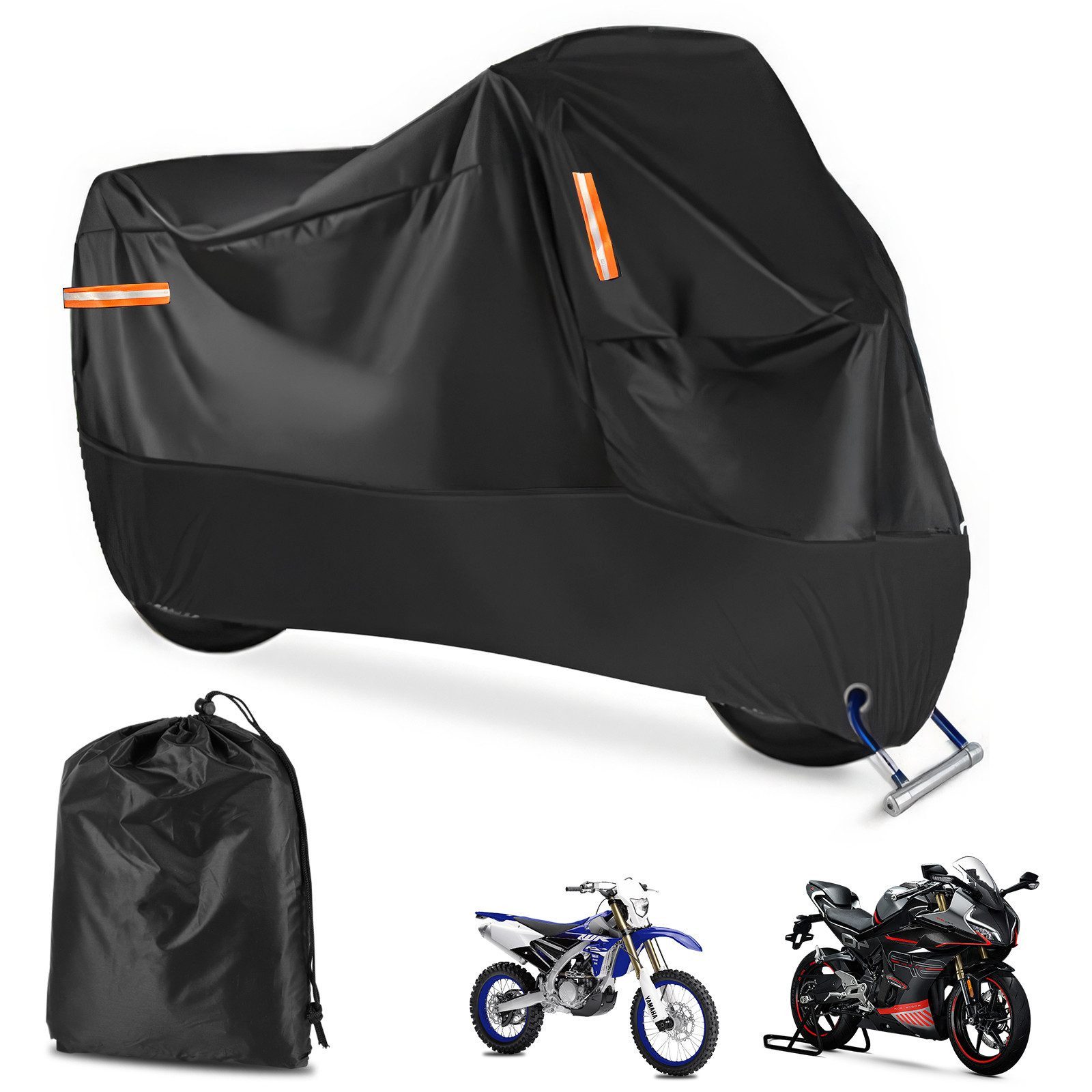 BlingBin Schutzplane Motorrad Abdeckung Motorradgarage Motorradplane Abdeckplane (1 Set, 1-St., 265*105*125cm), Schlossloch & Winddichten Schnallen,für Motorrad,Motorroller