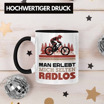 Trendation Tasse Mountainbiker Tasse Geschenk Spruch Männer Man Erlebt Mich Selten Radl