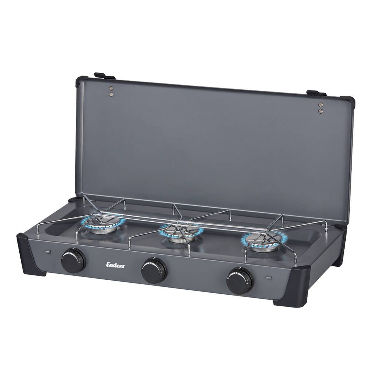 Enders® Gaskocher Bondy 3 Z, (Set, inkl. 80 cm Gasschlauch), für Gasflasche & Schraubkartusche, Zündsicherung