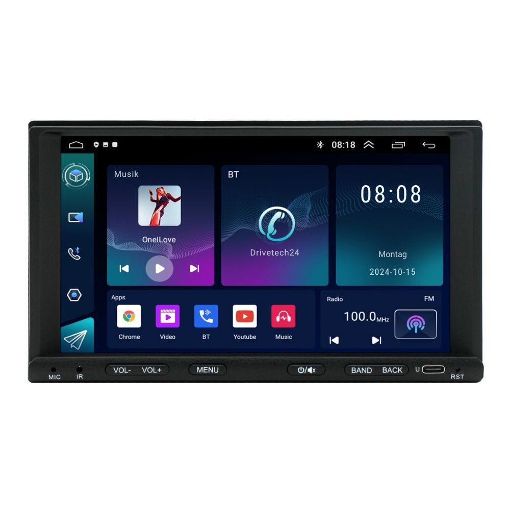 2 DIN 7 Zoll Android 13 CarPlay Autoradio GPS Navigation 4G BT Autoradio