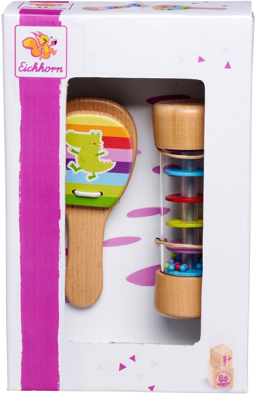 Eichhorn Spielzeug-Musikinstrument Eichhorn Kleinkindwelt Holz Musikinstrument Musikset 2 Rasseln 1000034
