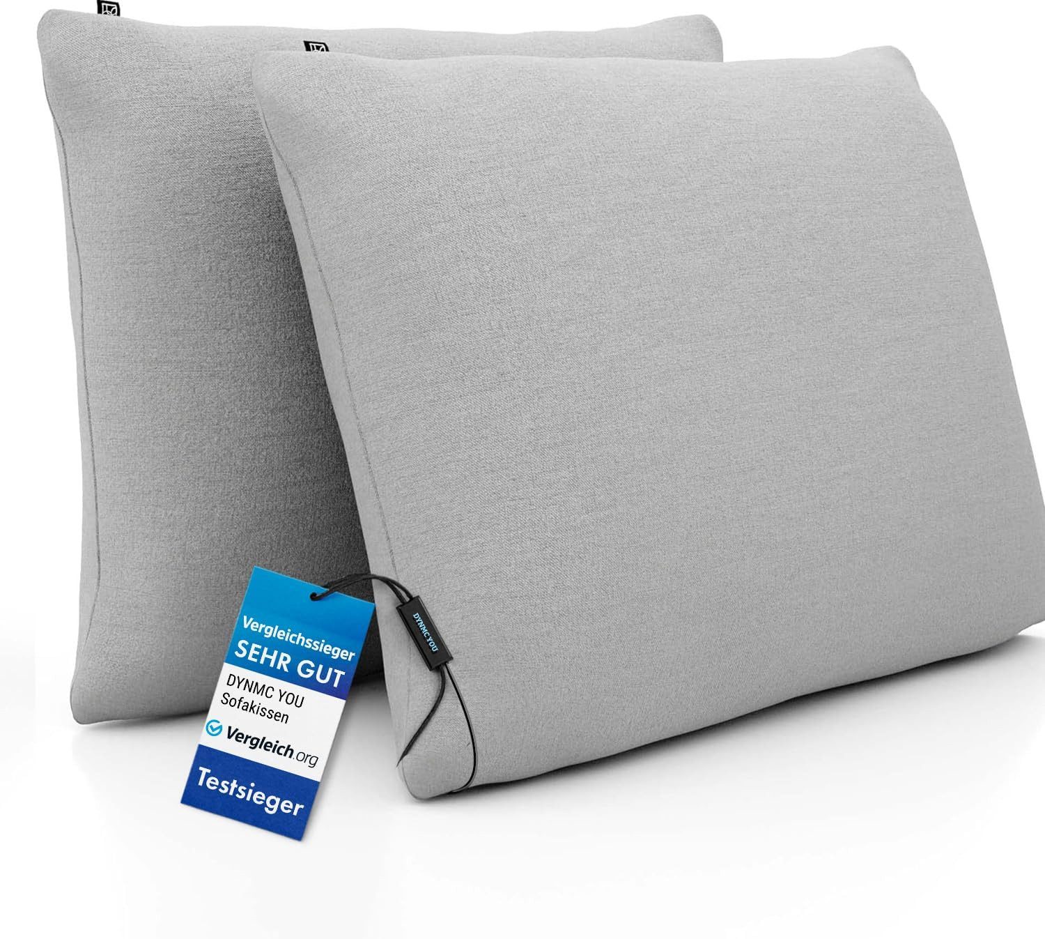 DYNMC you Sofakissen mit Füllung und Bezug - 2er Set mit Viel Füllung, Rückenkissen mit Baumwoll-Bezug - Bequeme Декоративные подушки