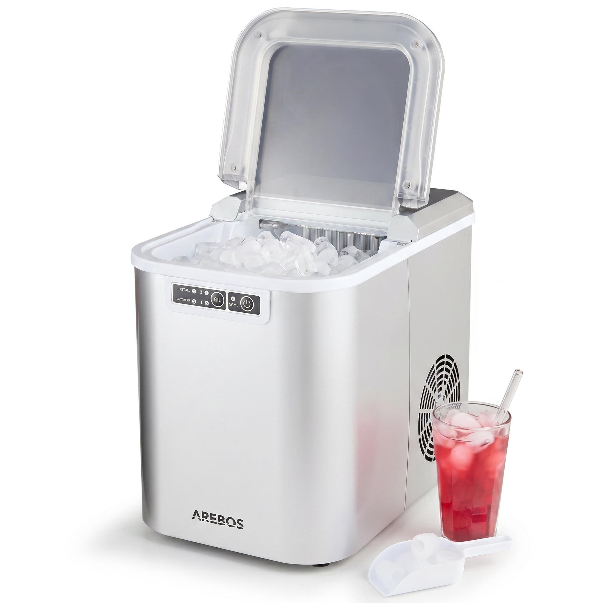 Arebos Eiswürfelmaschine Ice Cube Maker, 12 kg / 24 h, 10-15 Minuten Produktionszeit