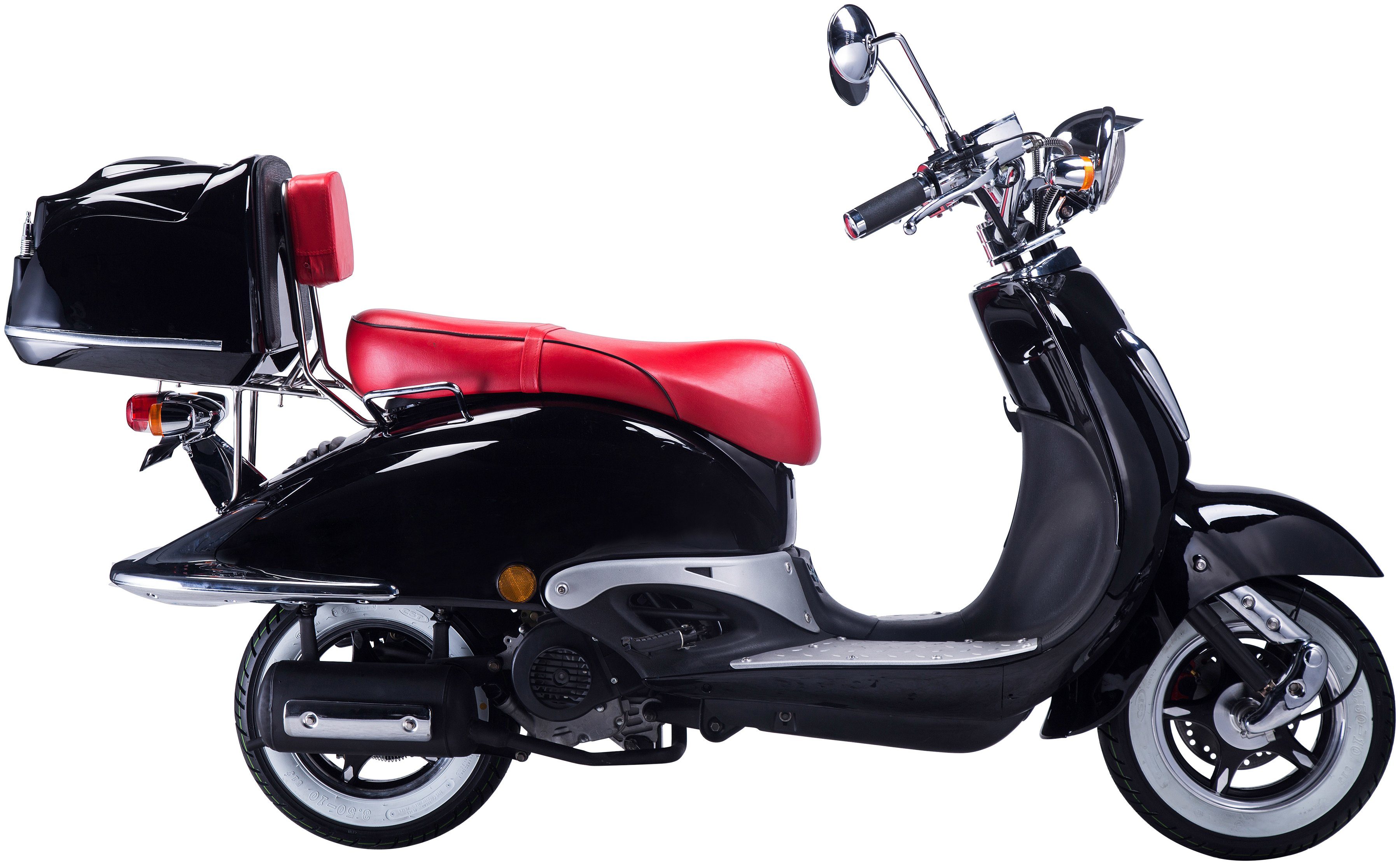 GT UNION Motorroller Strada, 50 ccm, 45 km/h, Euro 5, (Set), mit Topcase,  Luftgekühlter Viertaktmotor EURO 5