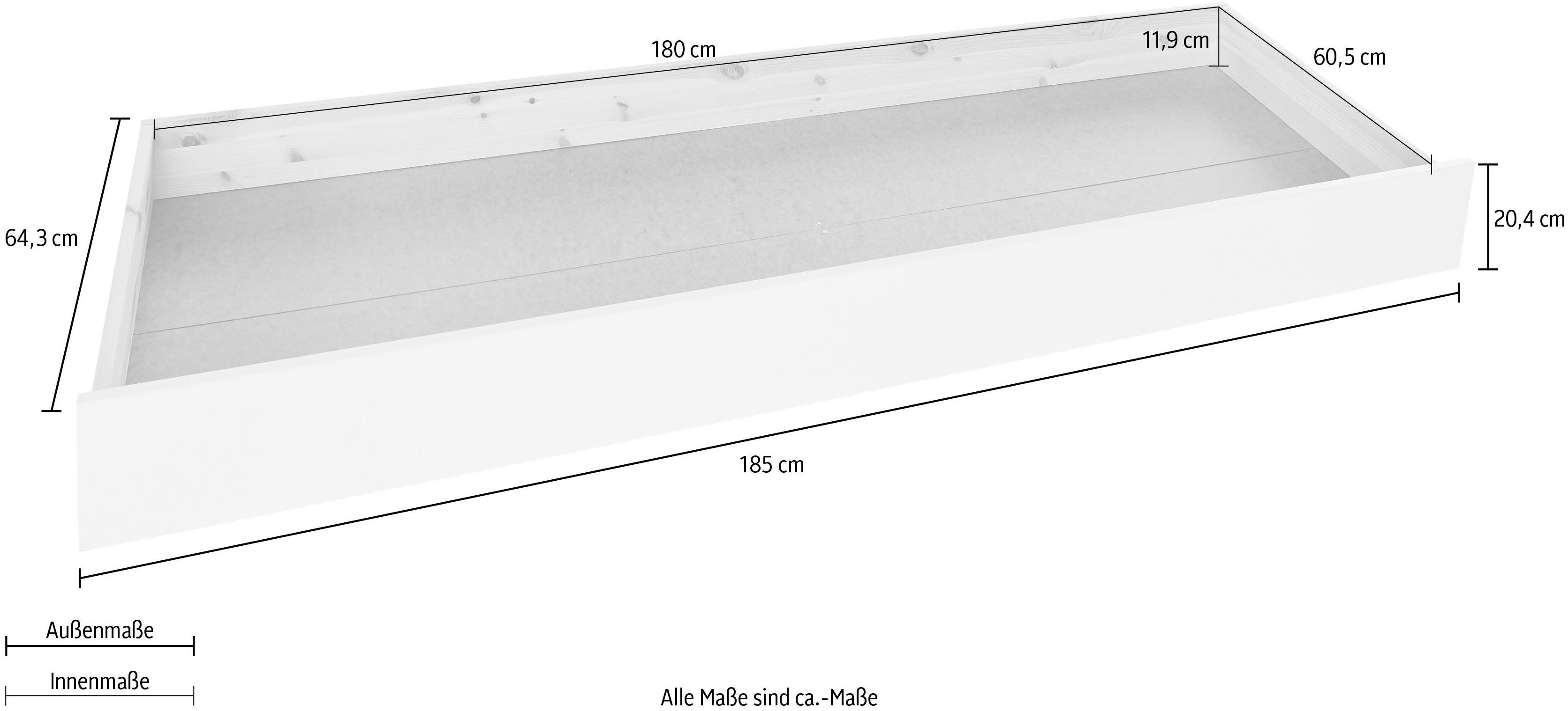 OTTO home Schubkasten "ERIK " nur passend zum Daybed "ERIK", massive Kiefer, auf Rollen – Bild 2 von 5