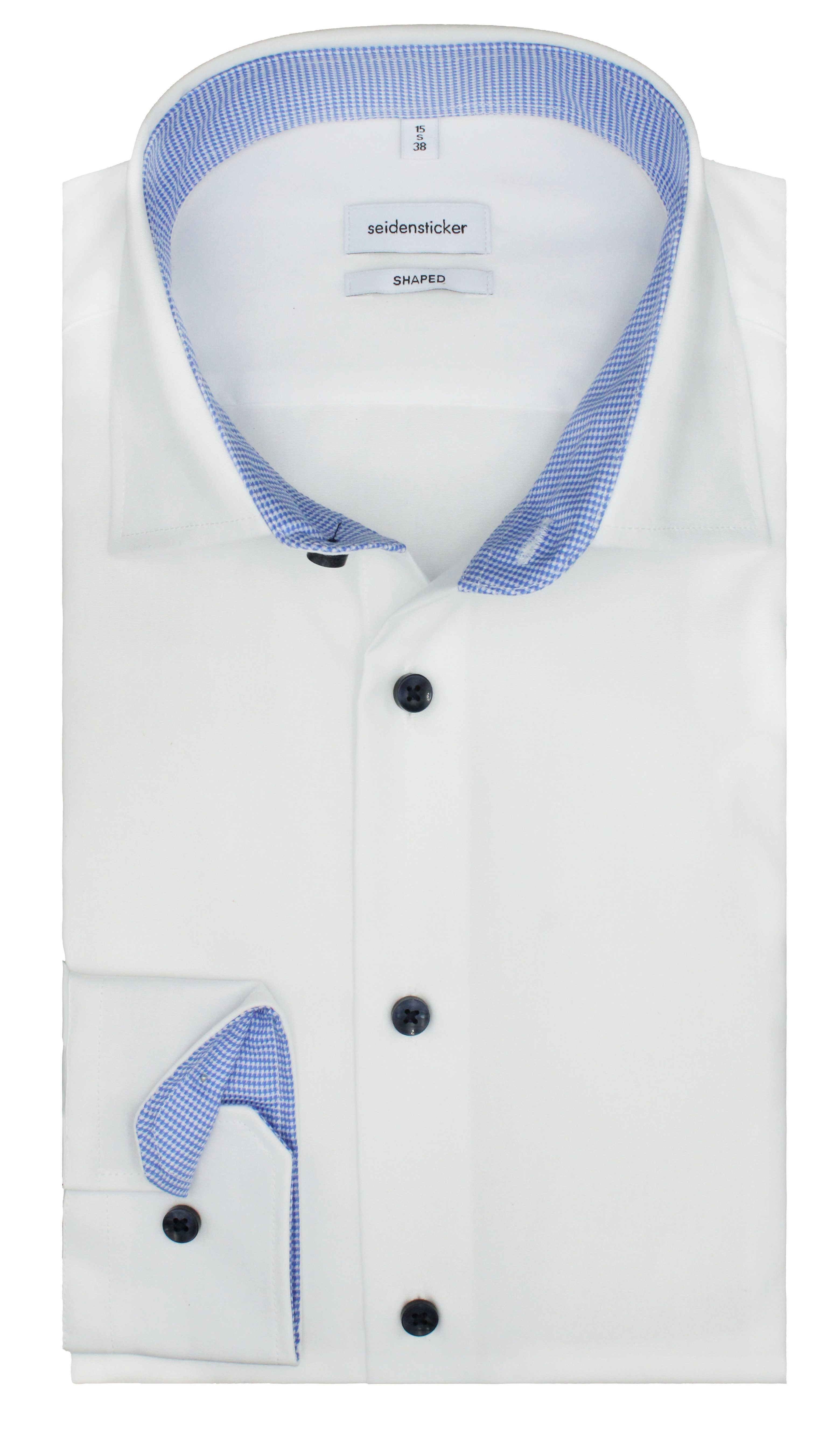 seidensticker Langarmhemd, Shaped, Weiß, Bügelfrei, 100 % Baumwolle