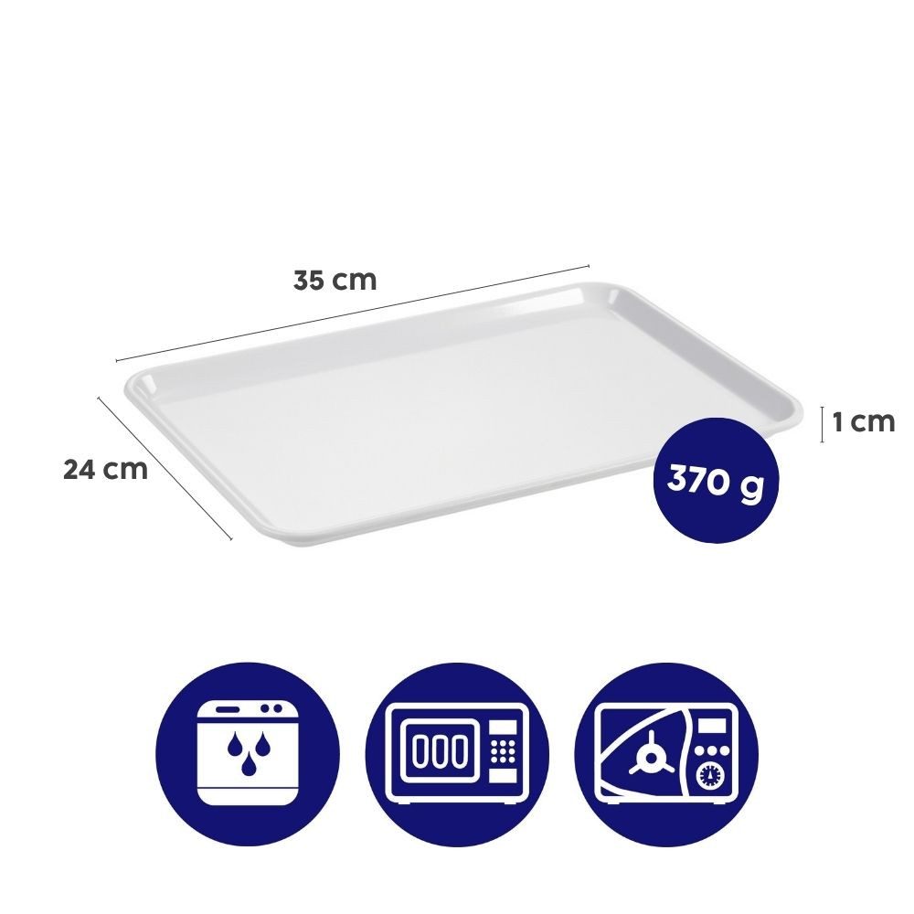 Ornamin Tablett Schür FESTOPAS® Instrumententablett 2XL für Praxis, Klinik & Labor, Kunststoff, 35 x 24 cm l Instrumentenschale l Labortablett l Laborschale