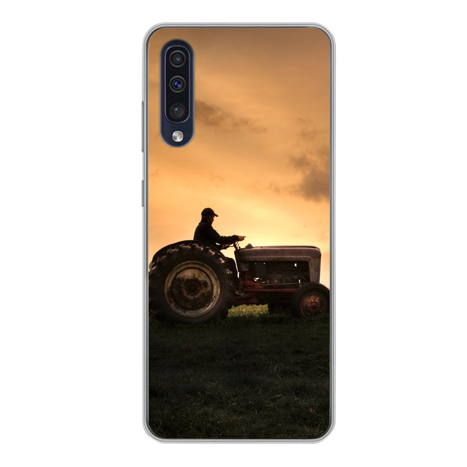MuchoWow Handyhülle für Samsung Galaxy A50 Traktor - Landwirt - Nebel, Smartphone-Bumper, Print, Handy Schutzhülle Dünn
