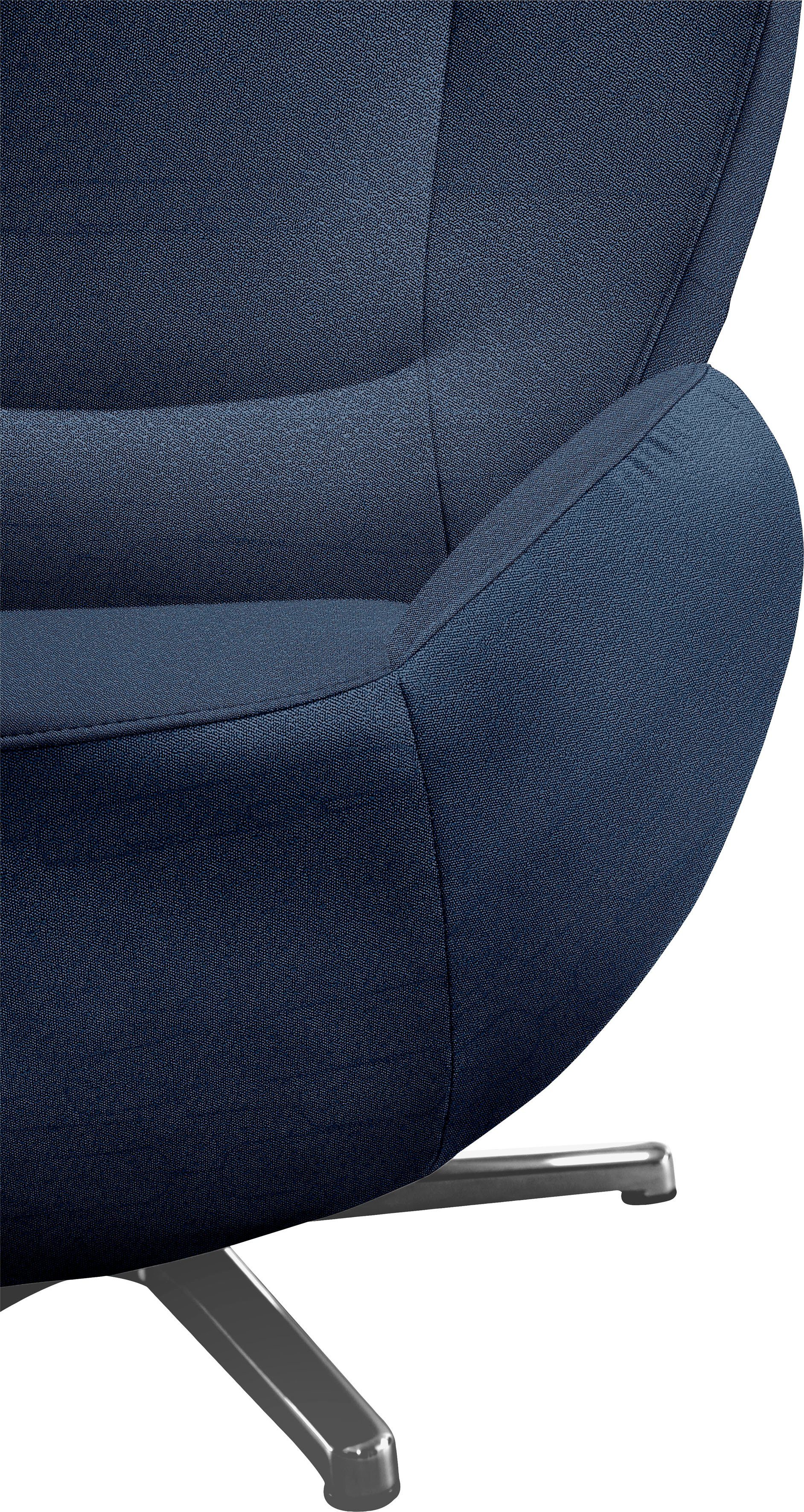 TOM TAILOR Chrom Loungesessel Metall-Drehfuß HOME in TOM mit PURE
