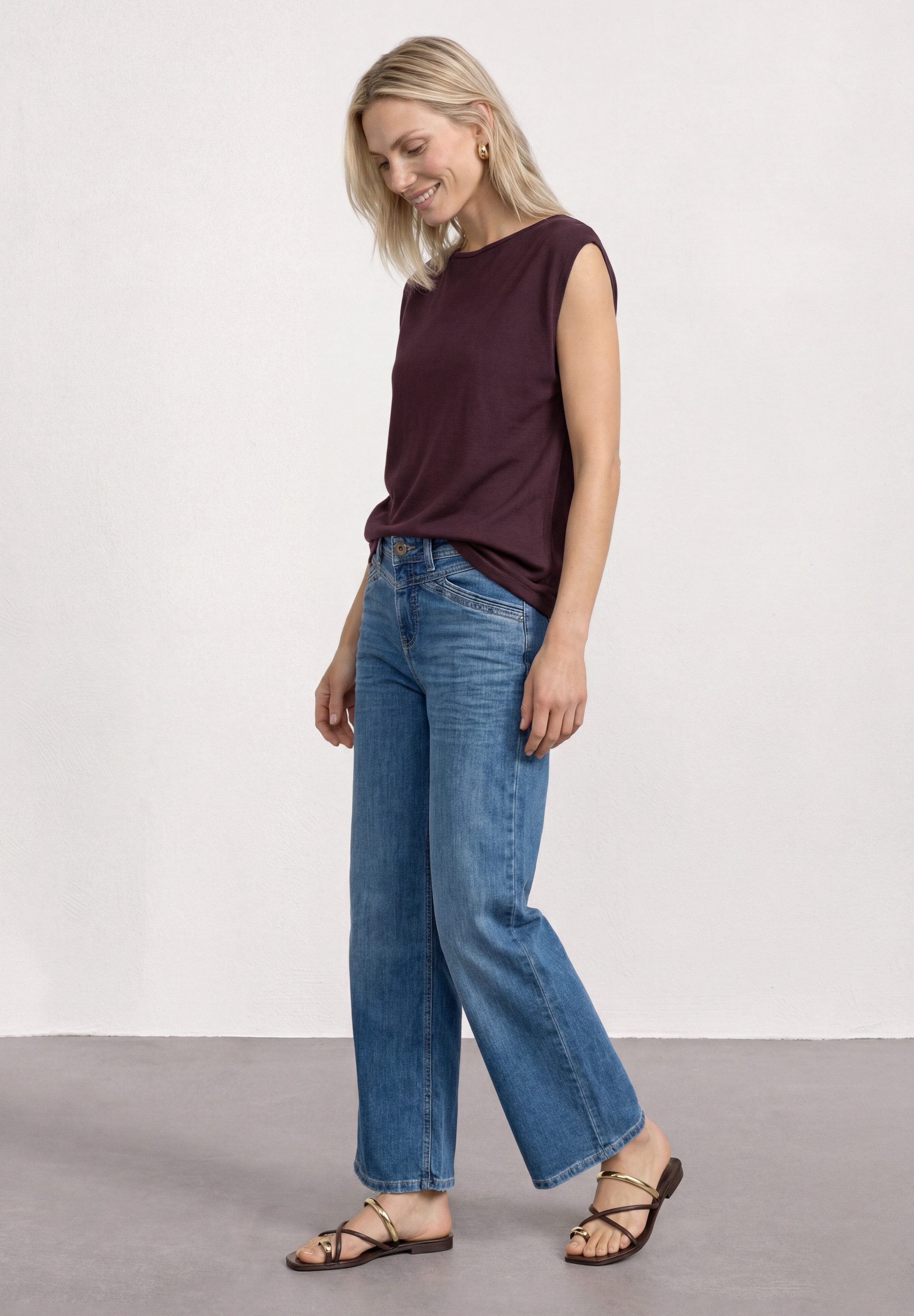 STREET ONE T-Shirt mit U-Boot-Ausschnitt