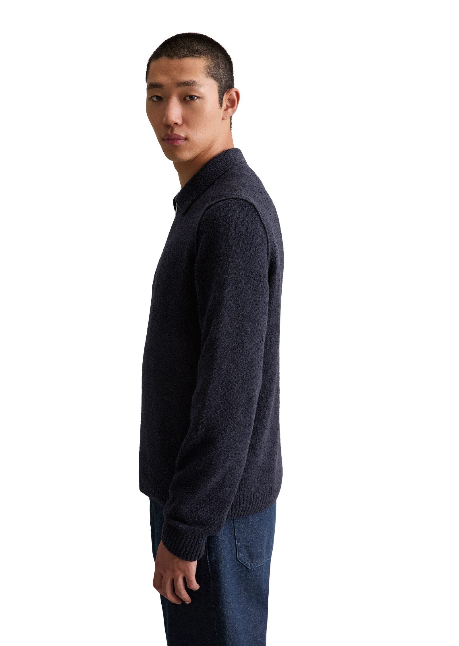 Marc O'Polo DENIM Langarm-Poloshirt aus Bio-Baumwolle günstig online kaufen