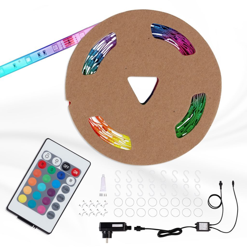 Briloner Leuchten LED-Streifen 2035-300, 280-flammig, 10m, outdoor, RGB, dimmbar, mit Fernbedienung, IP44