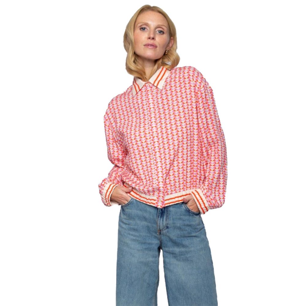 Emily Van Den Bergh Hemdbluse red pink geometric