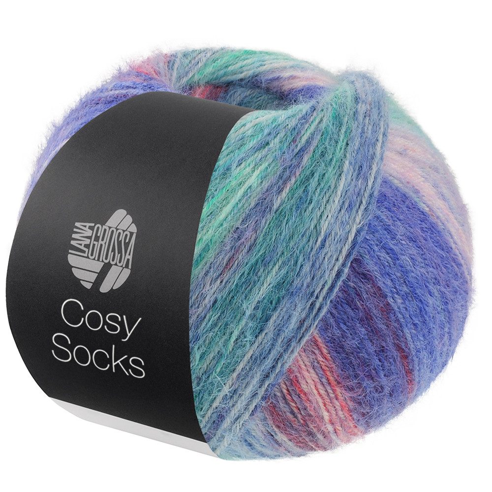 LANA GROSSA Meilenweit 100 g COSY SOCKS DREAM Häkelwolle, 400 m (Flauschige Sockenwolle mit Merinowolle mit besonderem Druckeffekt, 100 g Knäuel Sockenwolle), 100 g