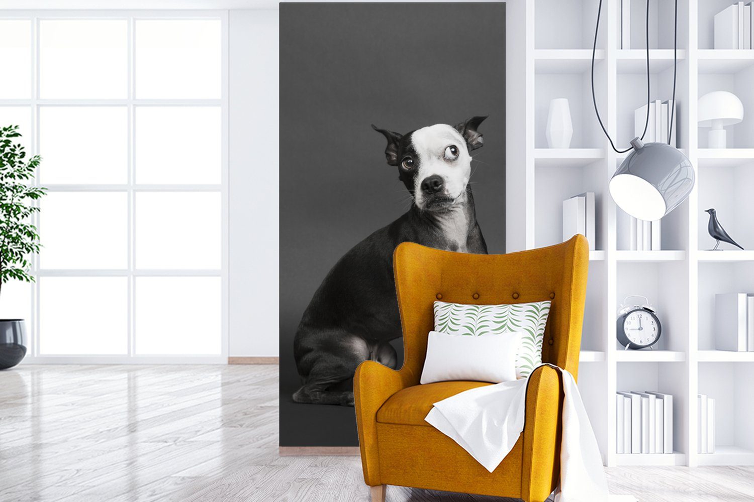 MuchoWow Fototapete Hund - Spot St), bedruckt, Porträt, Vliestapete (2 für Matt, Wohnzimmer Fototapete Schlafzimmer - Küche