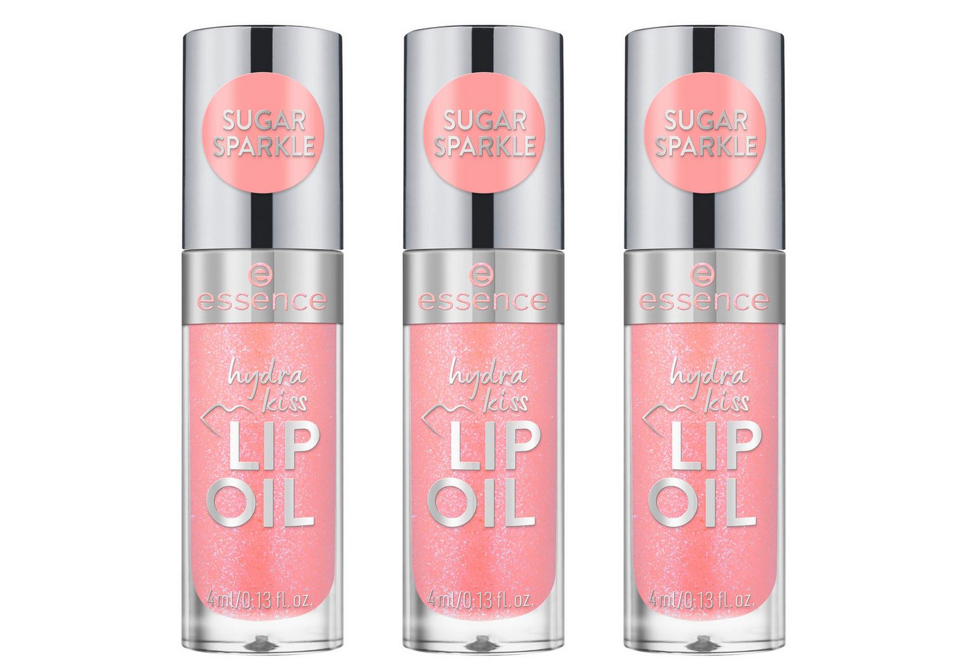 Essence Lipgloss HYDRA KISS LIP OIL, 3-tlg., mit hochglänzendem Finish