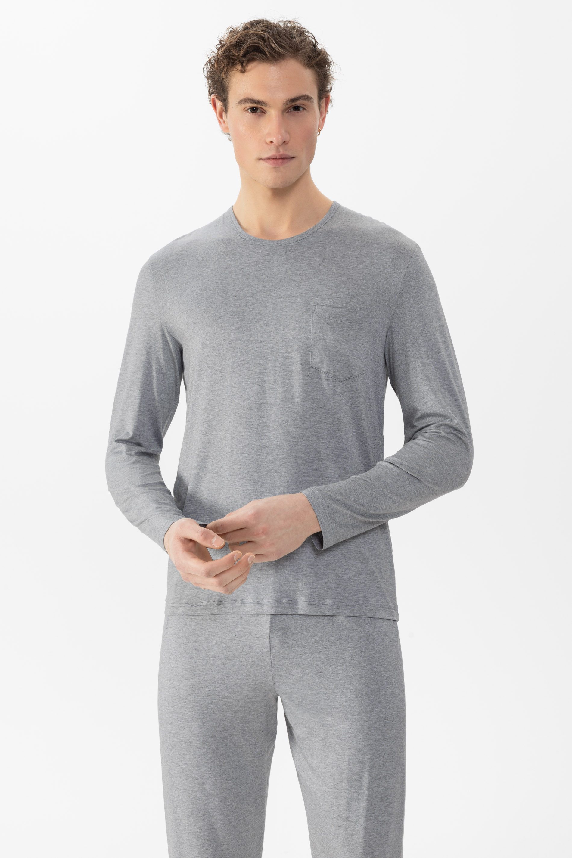 Langarmshirt Mey Herren T-Shirt langarm Serie Easy Night