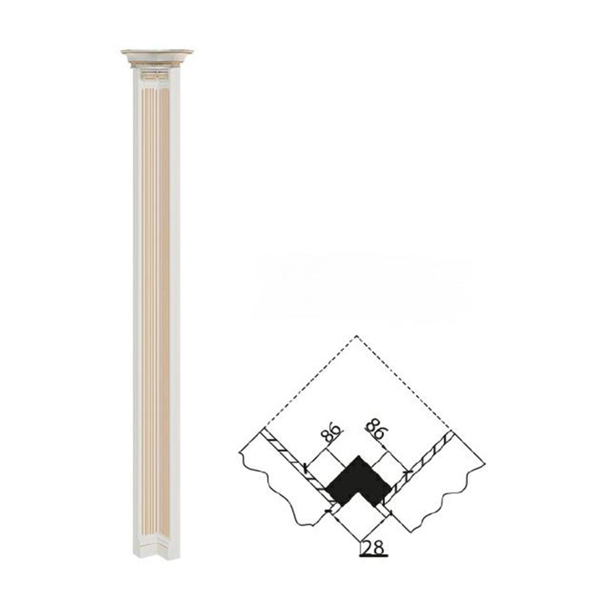 JVmoebel Kleiderschrank Ecksäule Säule Holzsäule Eck Abschluss Element Säulen Verona