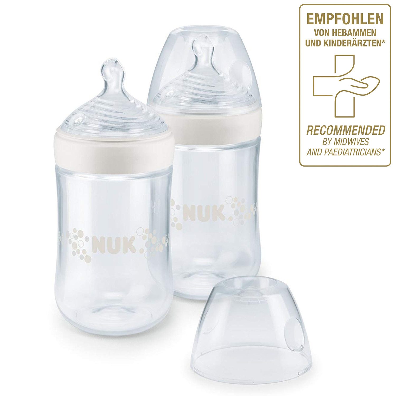 NUK Babyflasche NUK Nature Sense Babyflaschen Set, 2x 260ml Babyflasche, 6-18 Monate