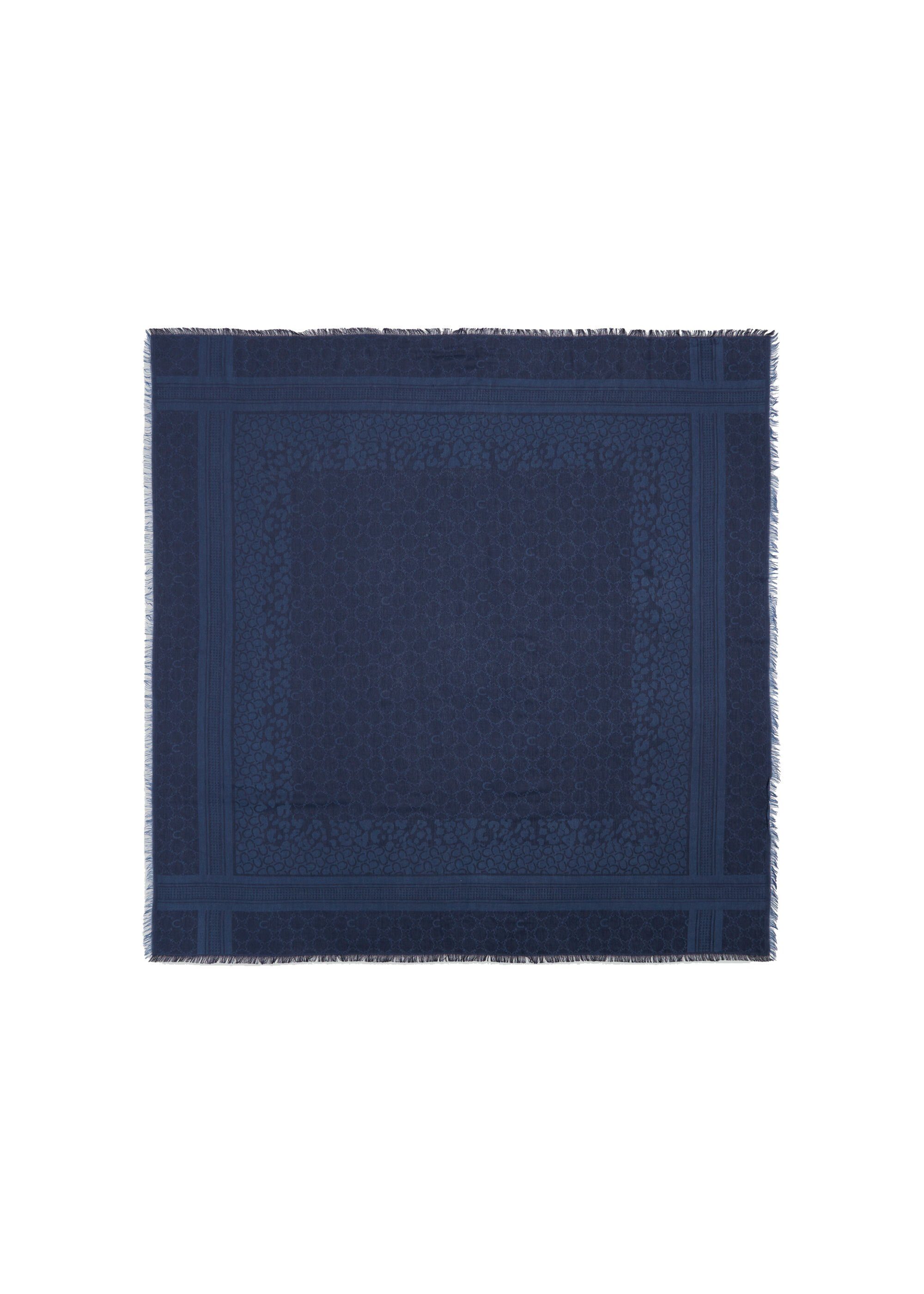 Codello Halstuch Edles Logo-Tuch aus Baumwolle und Modal, dunkelblau Glanz Feiner
