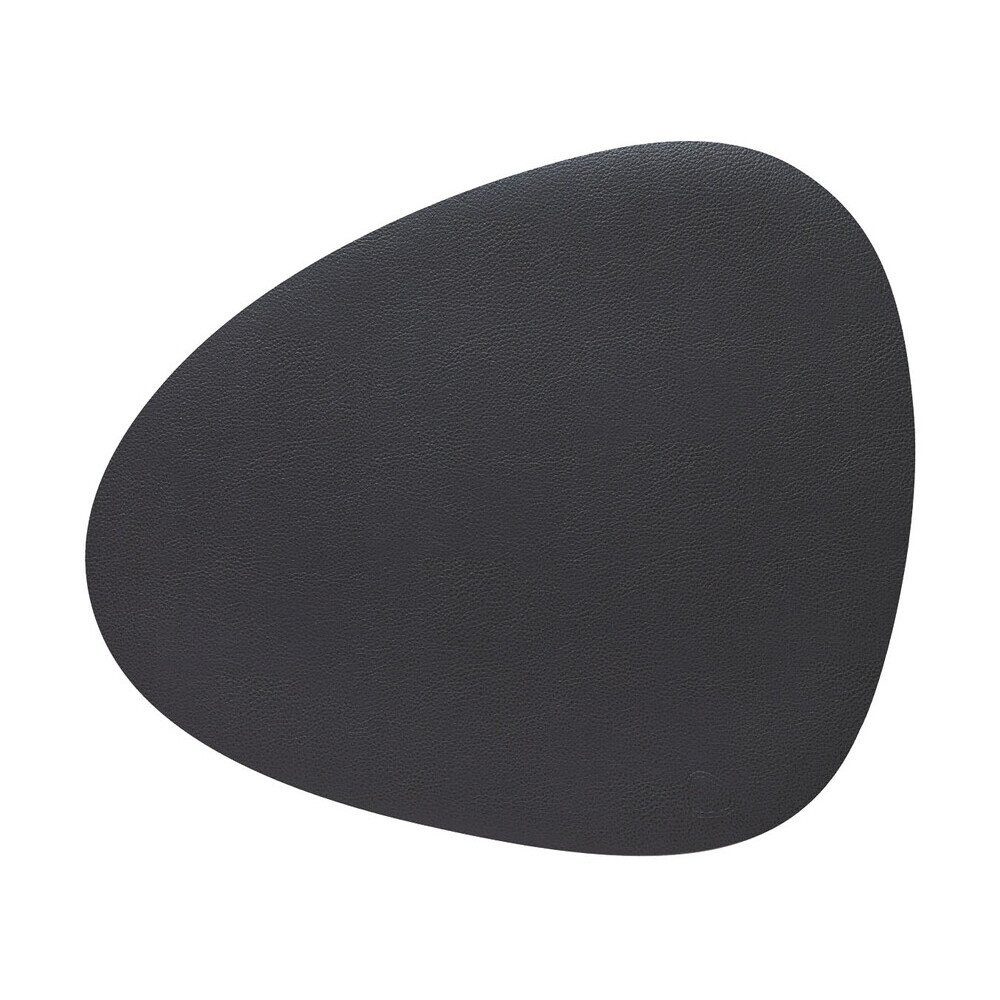 LIND DNA Platzteller Tischset L 37x44 cm Curve Serene anthracite, 1-tlg., Tischset, 37,00cm, Leder, anthrazit
