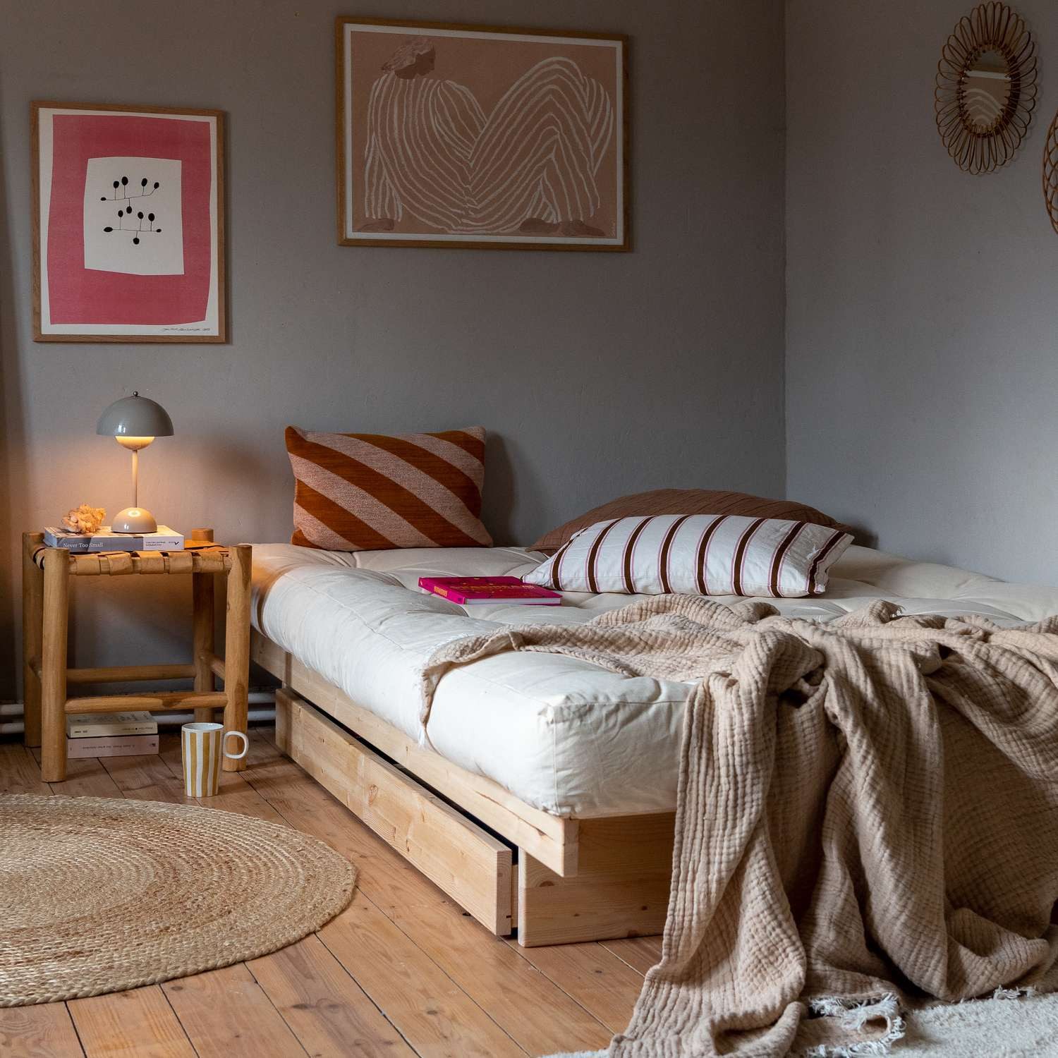 Karup Design Bettgestell Kanso Bed, Stauraumbett, Bett mit oder ohne Schubladen, Bett mit/ohne Schubladen, inkl Lattenrost, FSC®zertifiert