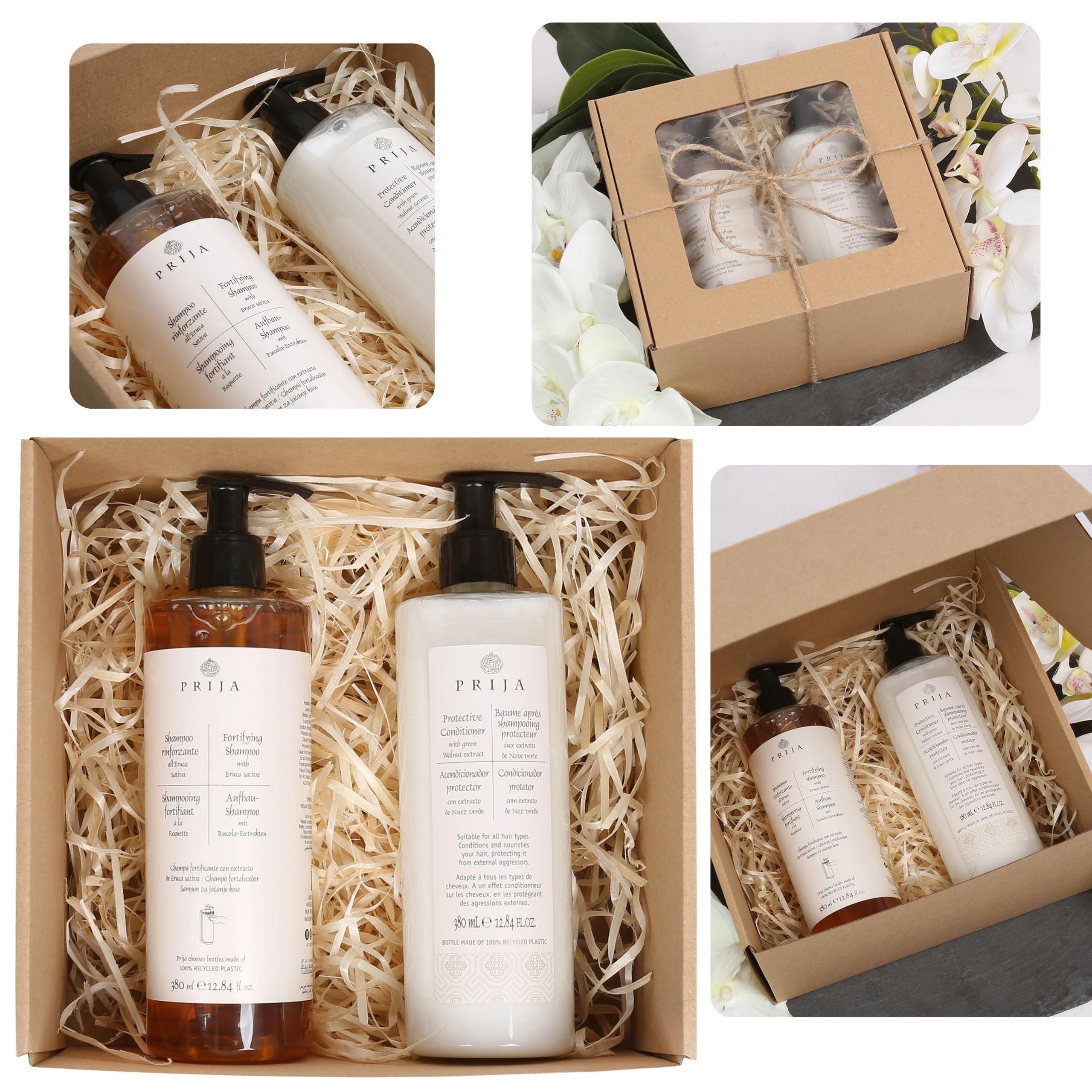 PRIJA Körperpflegemittel PRIJA-Set: Regenerierendes Shampoo, schützende Haarspülung 2x380ml