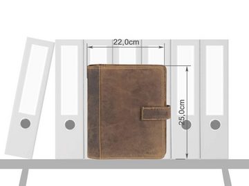 Greenburry Terminplaner "Vintage" Leder, Terminkalender A5 (22x25cm), mit Systemeinlage und Kalender 2024